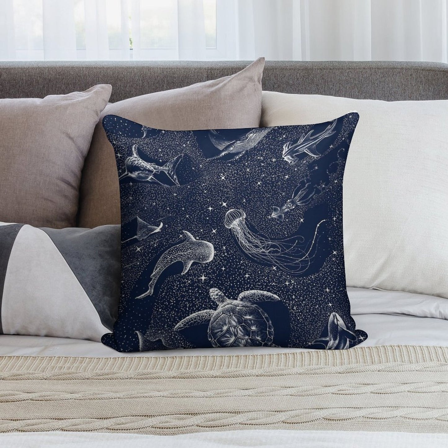Cosmic Ocean Soft Washable Throw Pillow