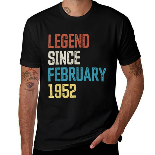 70th Birthday Vintage Born in February 1952 Birthday  Lightweight T-Shirt