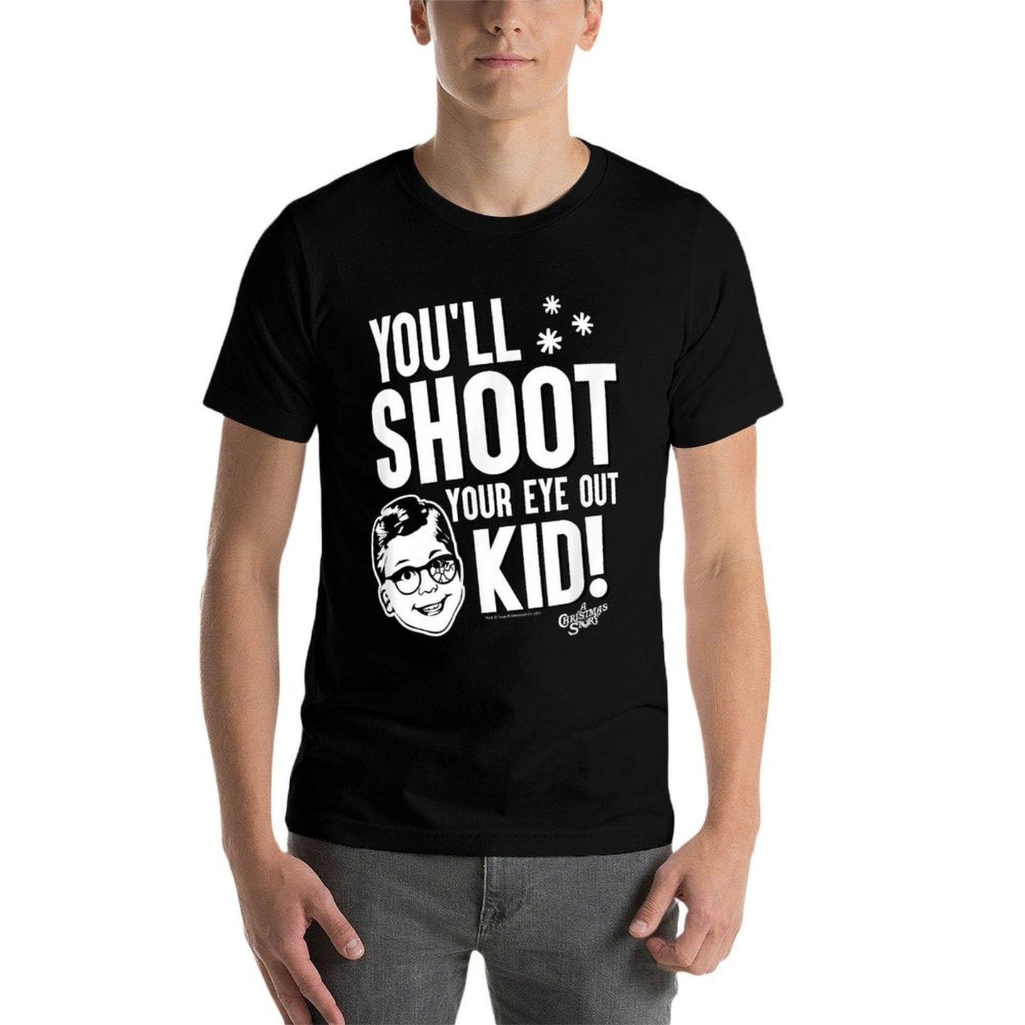 A Christmas Story Youll Shoot Your Eye Out Kid Holiday  Oversized Silhouette T-Shirt