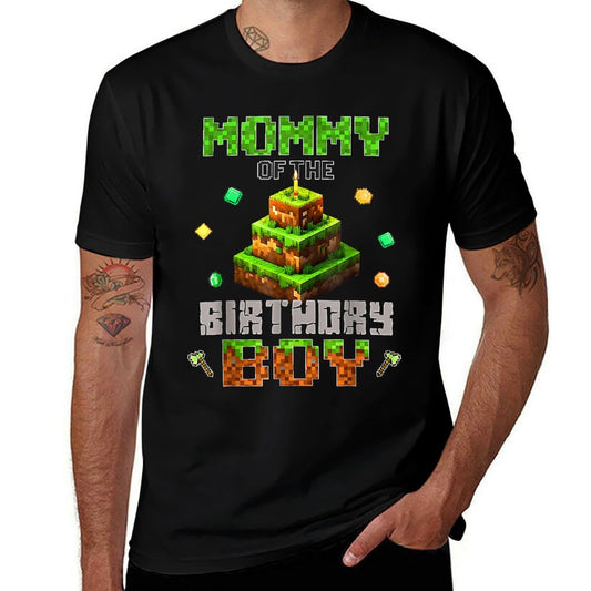 Mom Of The Birthday Boy Party Video Gamer Pixel Number  Breathable T-Shirt