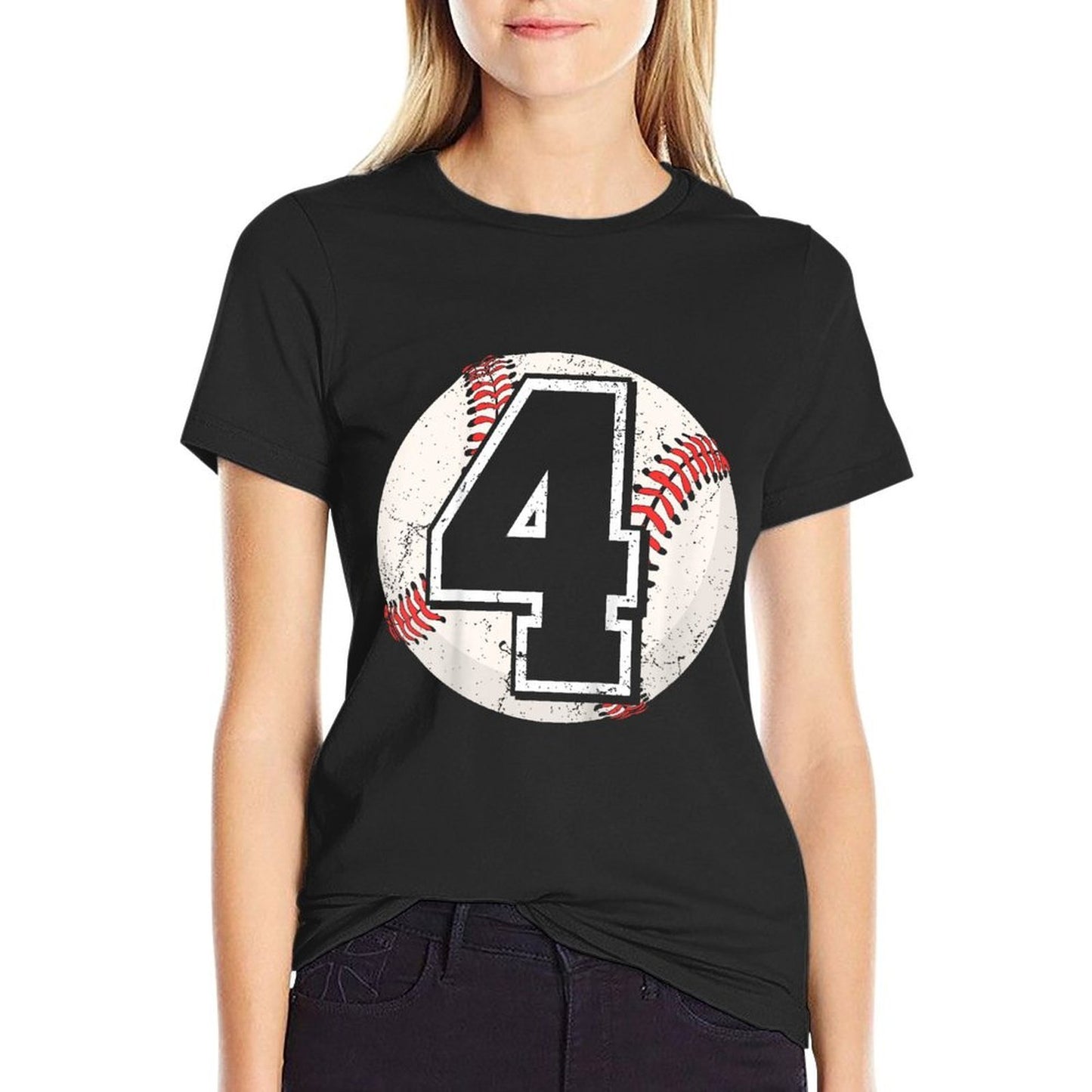 Kids Birthday Boy 4 Four Baseball 4th Birthday Baseball Player  Classic T-Shirt