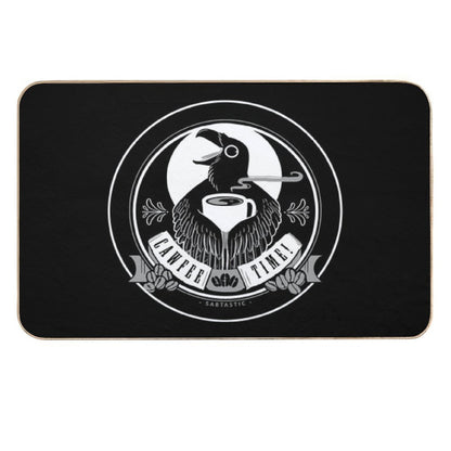 Cawfee Time Crow in White by Sabtastic  Anti-Trip Bath Mat