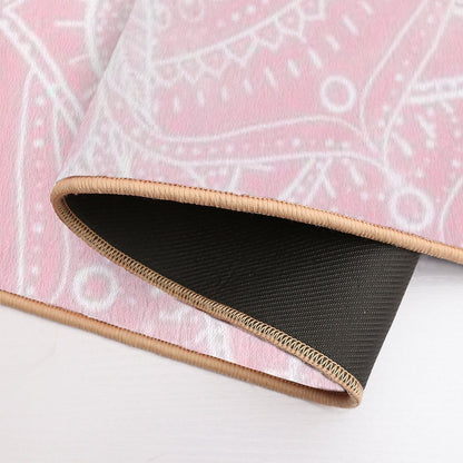 Elegant White Mandala Pink Nebula Design  Easy Maintenance Bath Mat