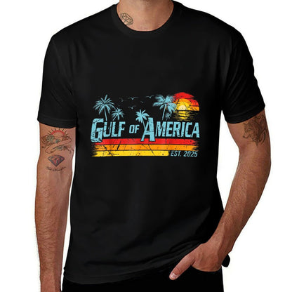 Retro Gulf Of USA America 2025 American Flag Gulf Mexico Breathable T-Shirt
