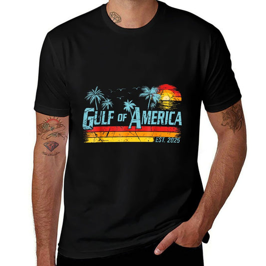 Retro Gulf Of USA America 2025 American Flag Gulf Mexico Breathable T-Shirt