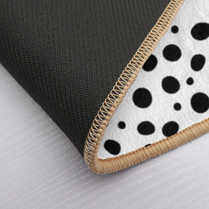 Get Naked, Quote,  Funny Bathroom Decor, Art Print, Black White Dots Durable Bath Mat