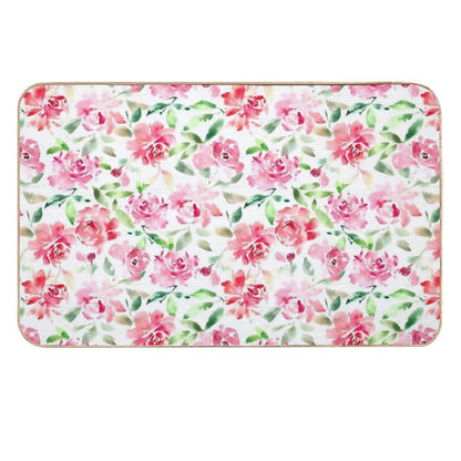 Watercolor Rose  Easy To Clean Bath Mat
