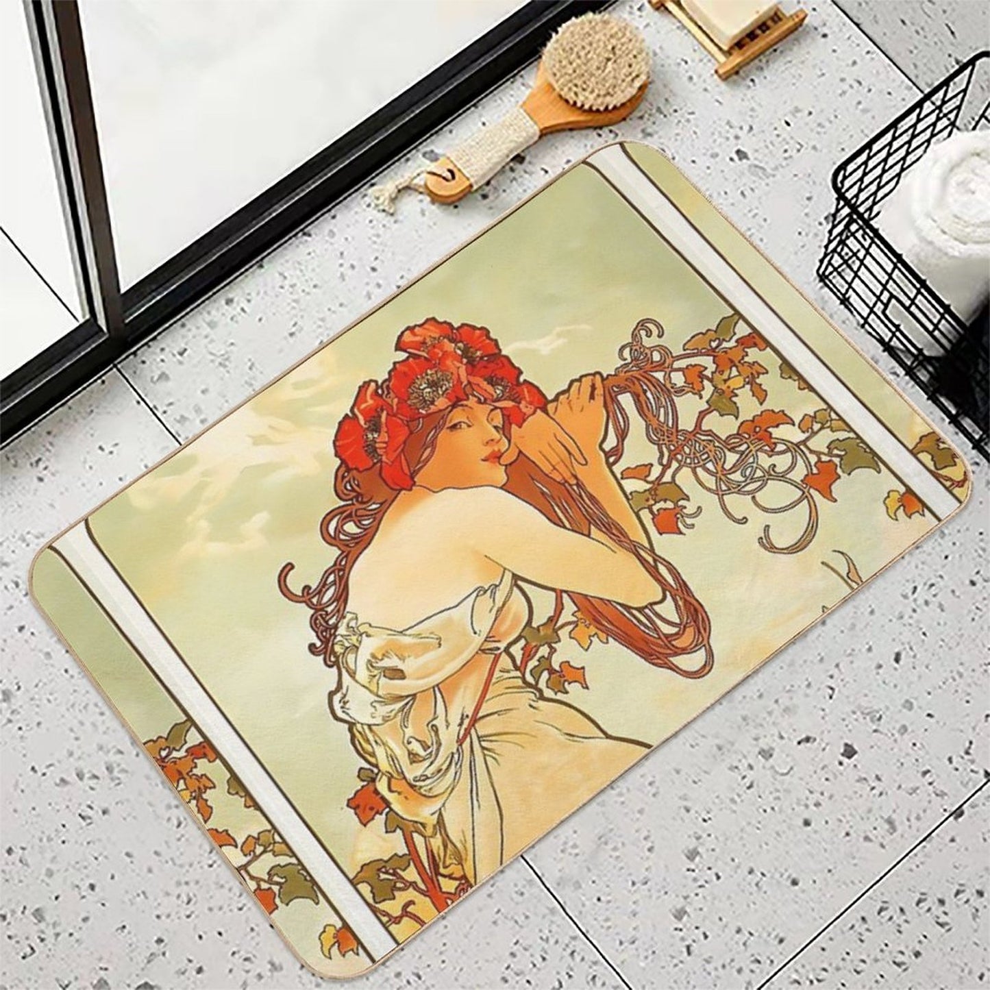 Alphonse Mucha, Summer, 1896, Art Nouveau  Versatile Bath Mat