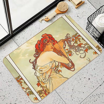 Alphonse Mucha, Summer, 1896, Art Nouveau  Versatile Bath Mat