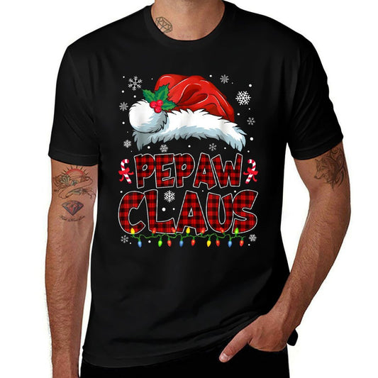 Pepaw Claus Christmas Lights Pajama Family Group Matching  Moisture-wicking T-Shirt