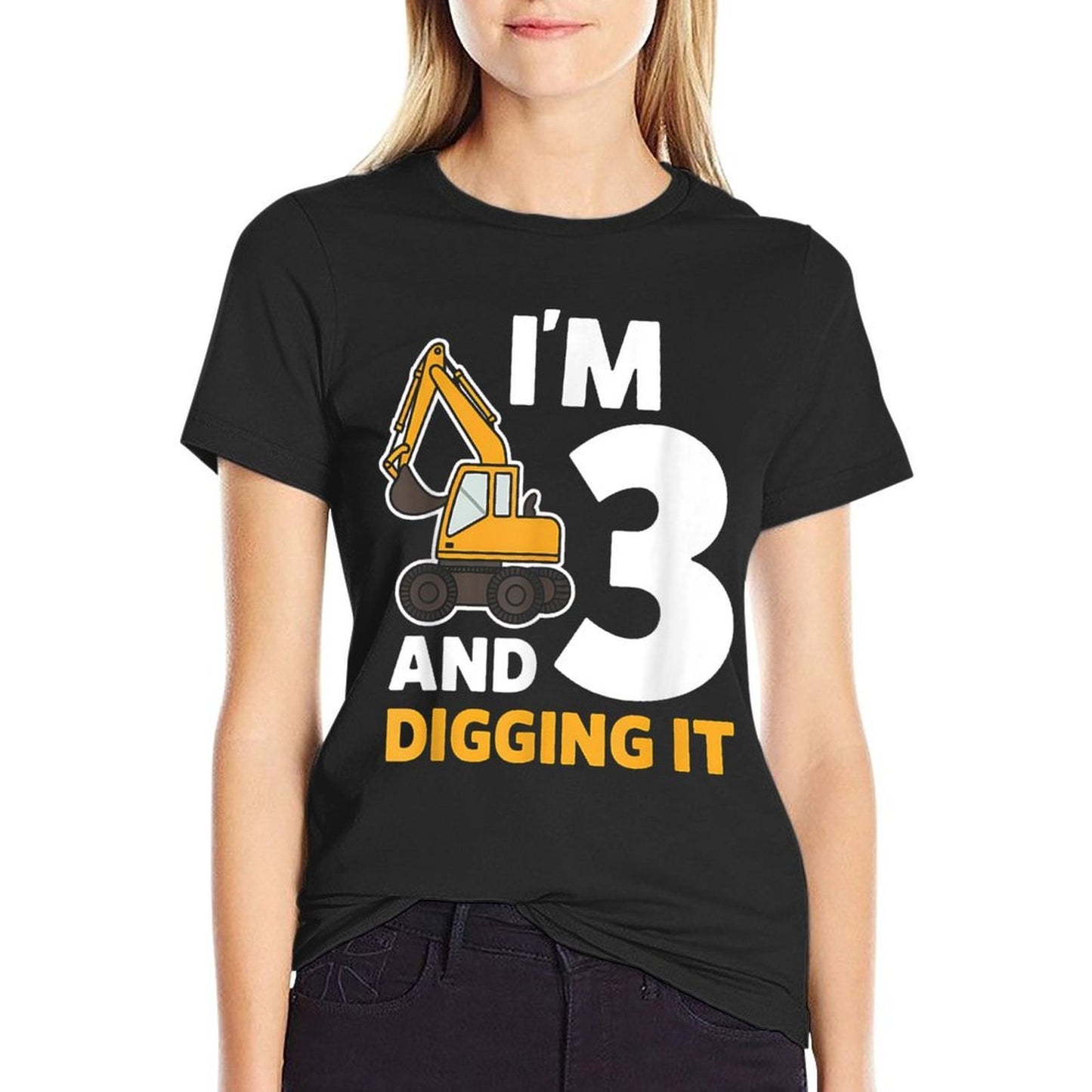 Kids Three Year Old 3yr 3rd Birthday Construction Boy  Vintage-inspired T-Shirt