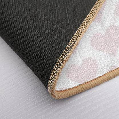 Blush Pink Heart Gingham Sweetness  Eco-Friendly Bath Mat