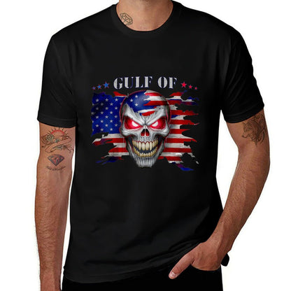 Gulf of USA America Funny USA Flag Raglan Baseball Eco-friendly Material T-Shirt