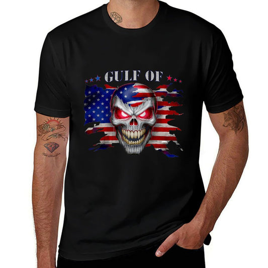 Gulf of USA America Funny USA Flag Raglan Baseball Eco-friendly Material T-Shirt