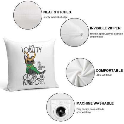 LOKITTY Soft Hidden Zipper Throw Pillow