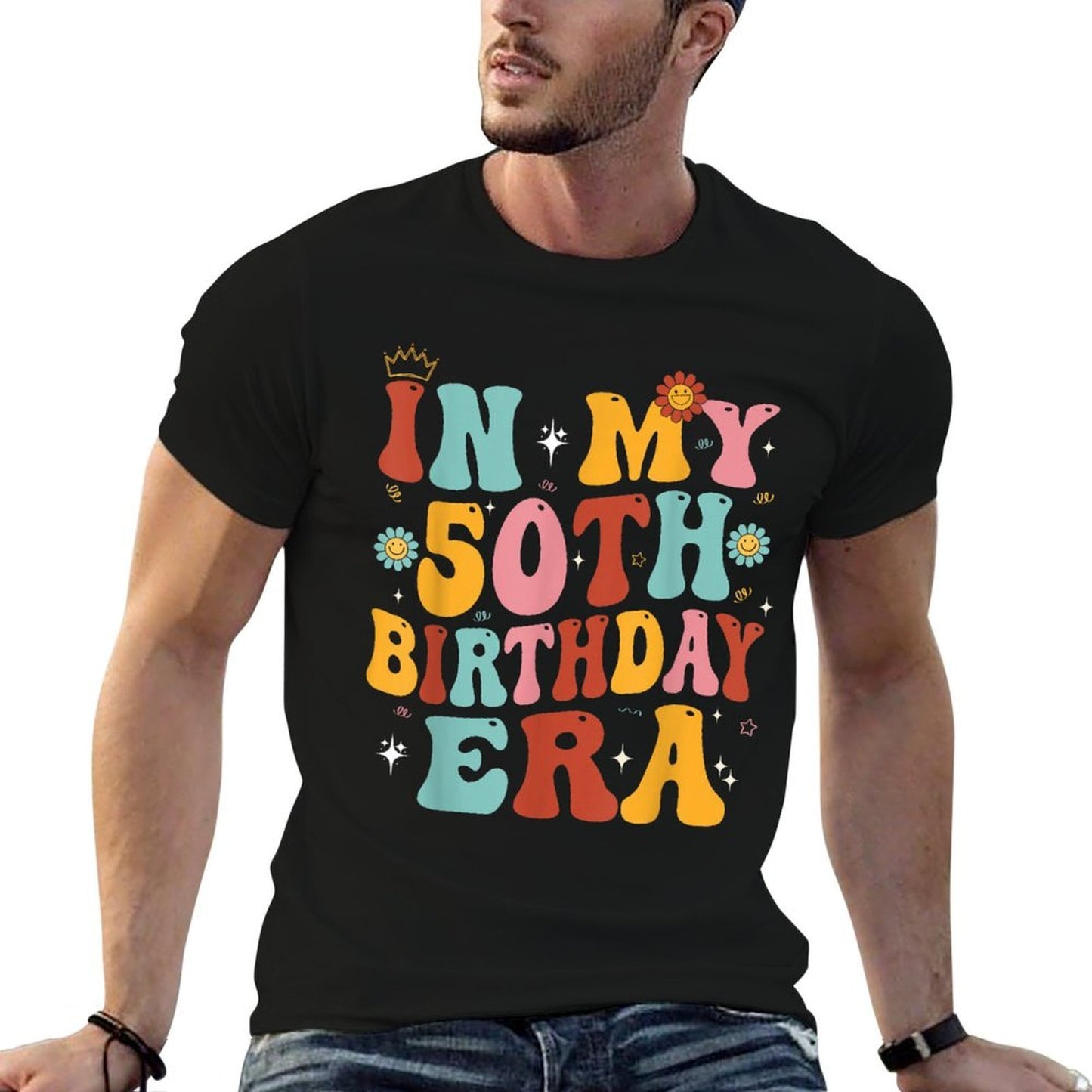 In My 50th Birthday Era Groovy Fifty 50 Years Old  Quick-drying T-Shirt