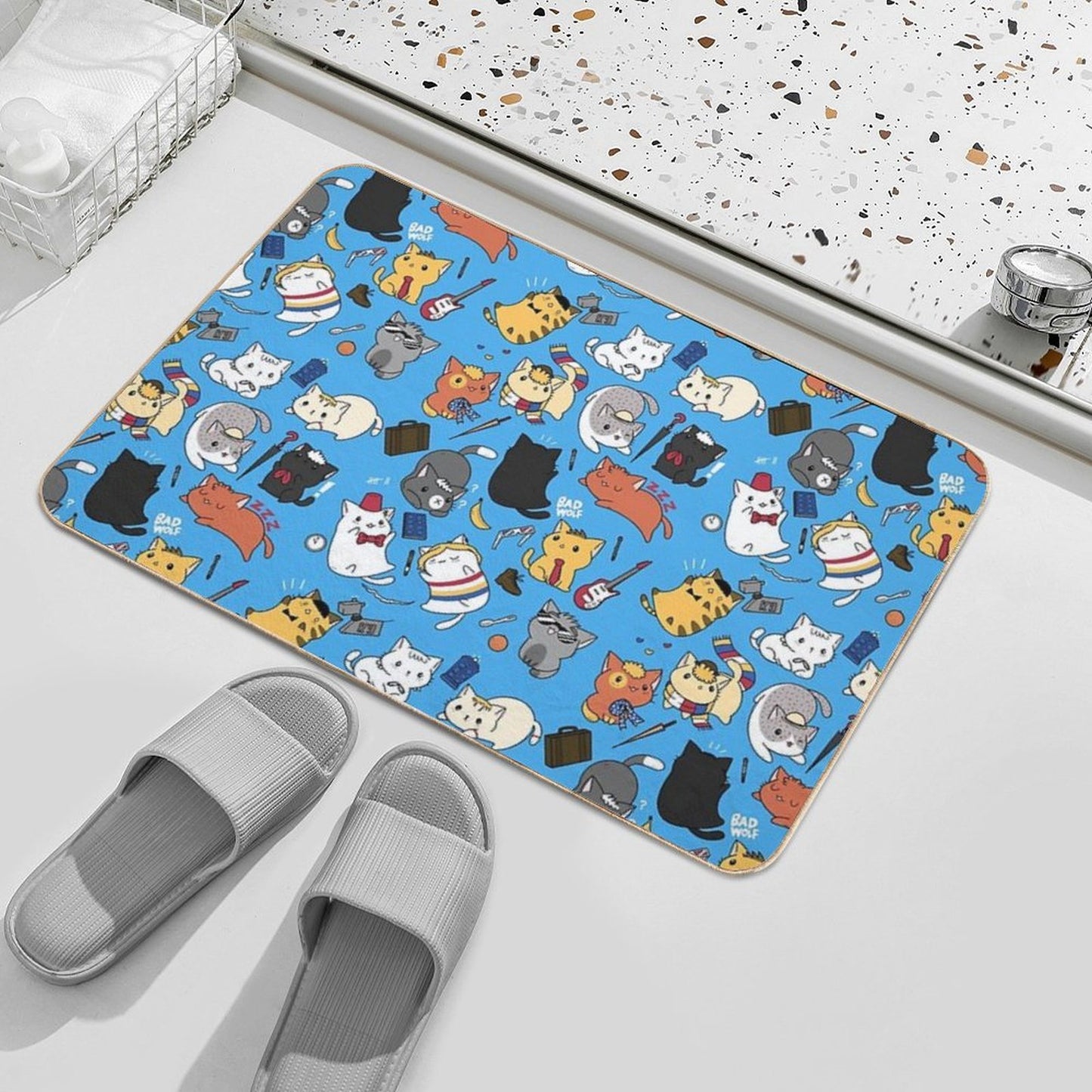 Time Lord Kittens  Slip-Resistant Bath Mat