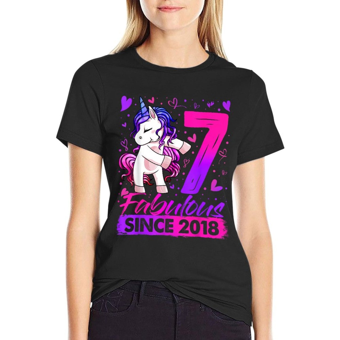 7 Year Old Unicorn Gifts For Girls 7th Birthday Girl Party  Affordable Price T-Shirt