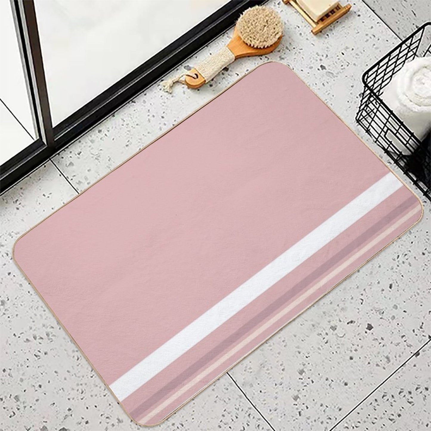 Line Art Neutral Pink  Versatile Bath Mat