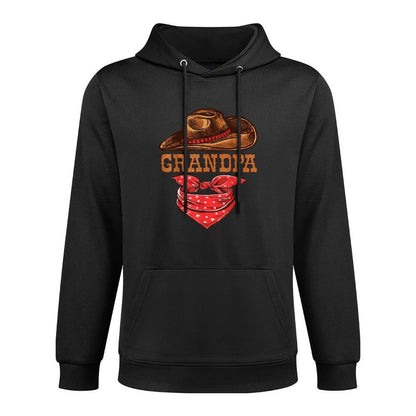 Grandpa Western Birthday Cowboy Cowgirl Family Matching Medium-Weight Fabric Hoodie