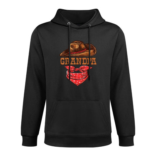 Grandpa Western Birthday Cowboy Cowgirl Family Matching Medium-Weight Fabric Hoodie