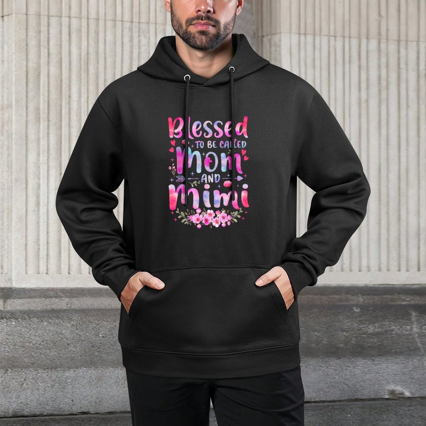 Mother's Day Blessed To Be Called Mom And Mimi Flowers Relaxed Fit Hoodie