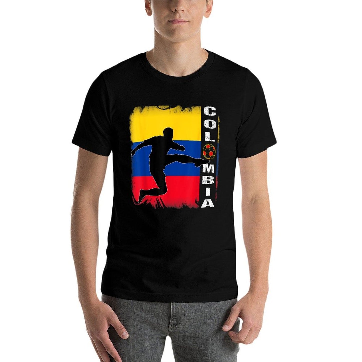 Colombia Retro Proud Colombian Patriotic  Heathered Texture T-Shirt