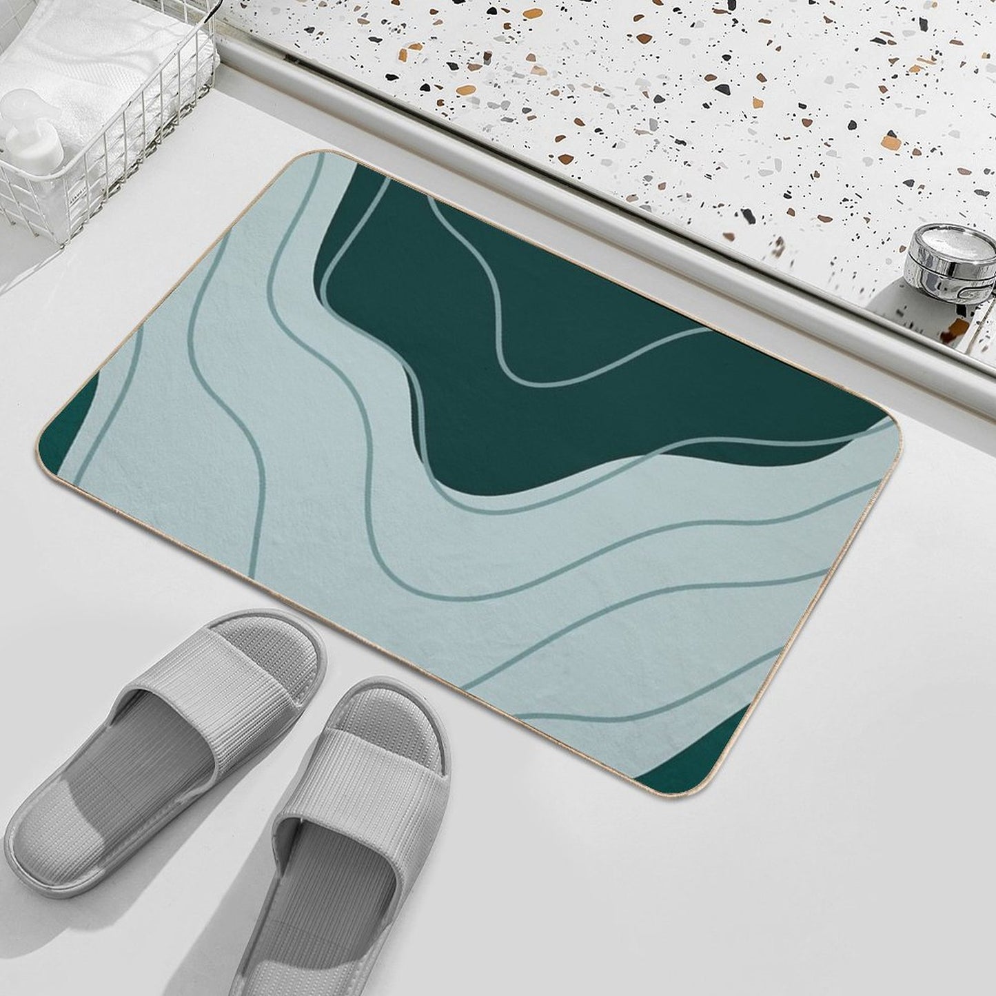 Abstract Minimal 65  Stain-Proof Bath Mat
