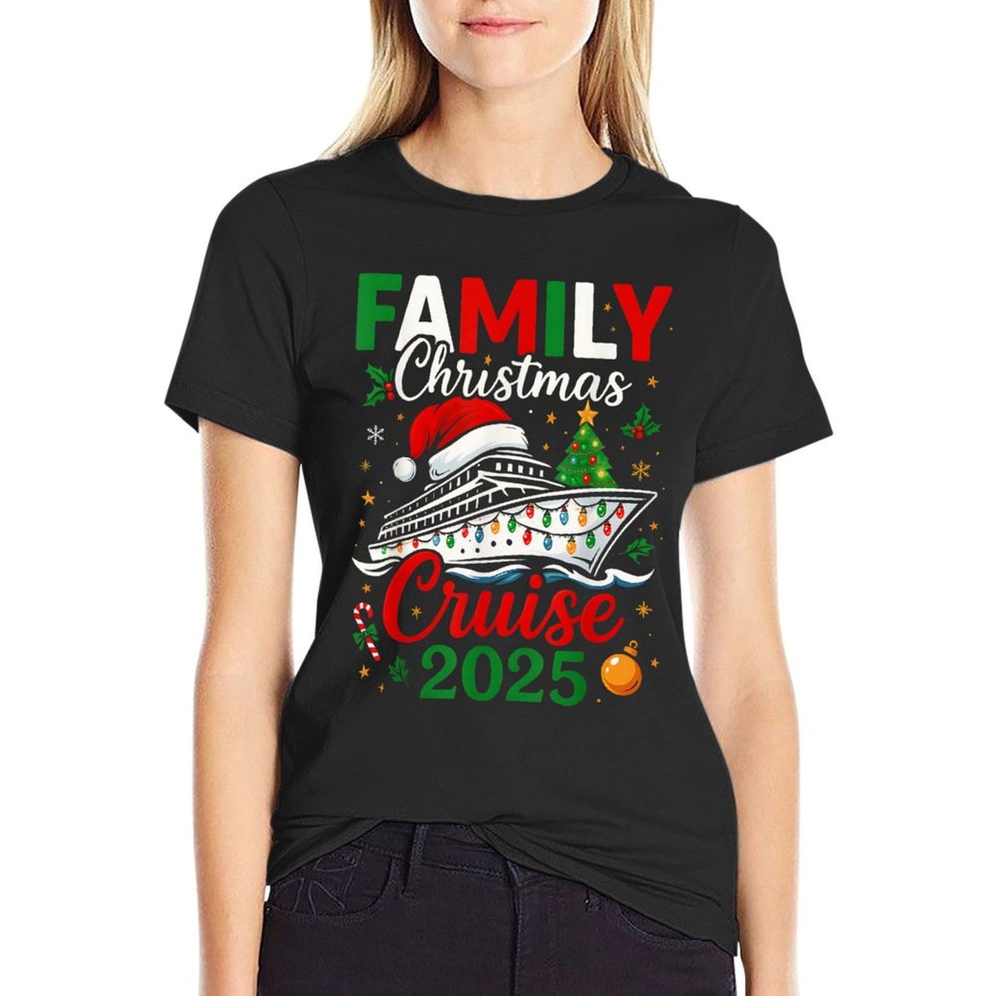 Family Christmas Cruise 2025 Matching Group Cruise Holiday  Graphic-printed T-Shirt