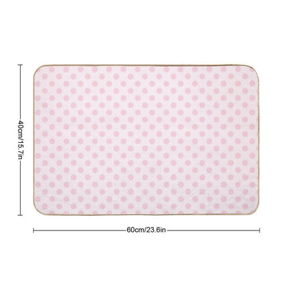 Pink Polka Dots on Soft Pink Background  Slip-Resistant Bath Mat