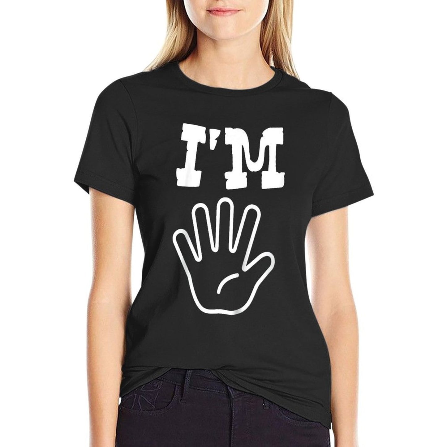 Kids I'm This Many I'm Five Fingers Hand 5th Birthday  Stretchy T-Shirt