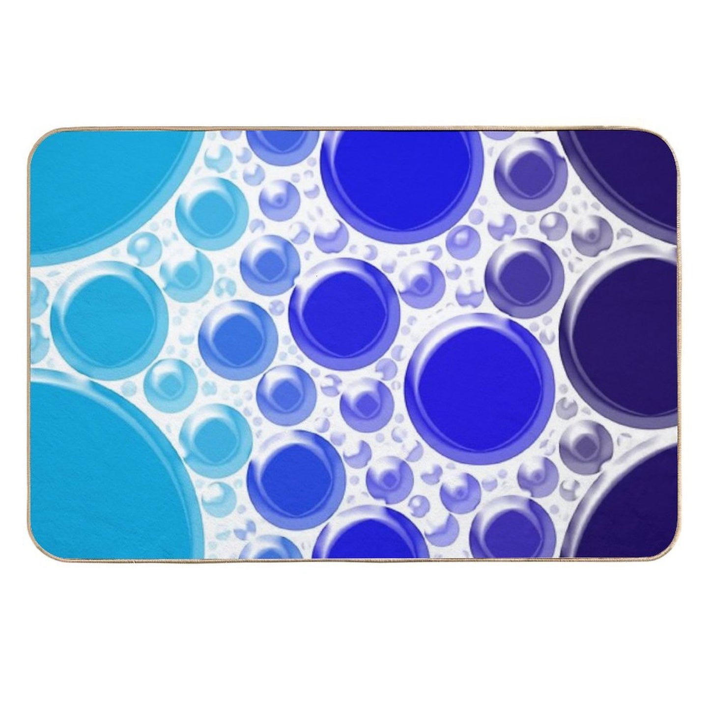 Aqua Blue Bubble Polka Dots Abstract Pattern  Toxin-Free Bath Mat
