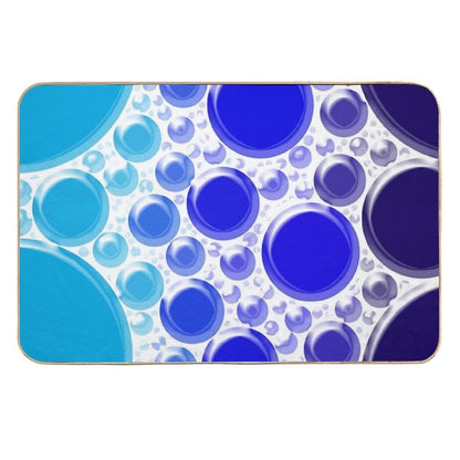 Aqua Blue Bubble Polka Dots Abstract Pattern  Toxin-Free Bath Mat