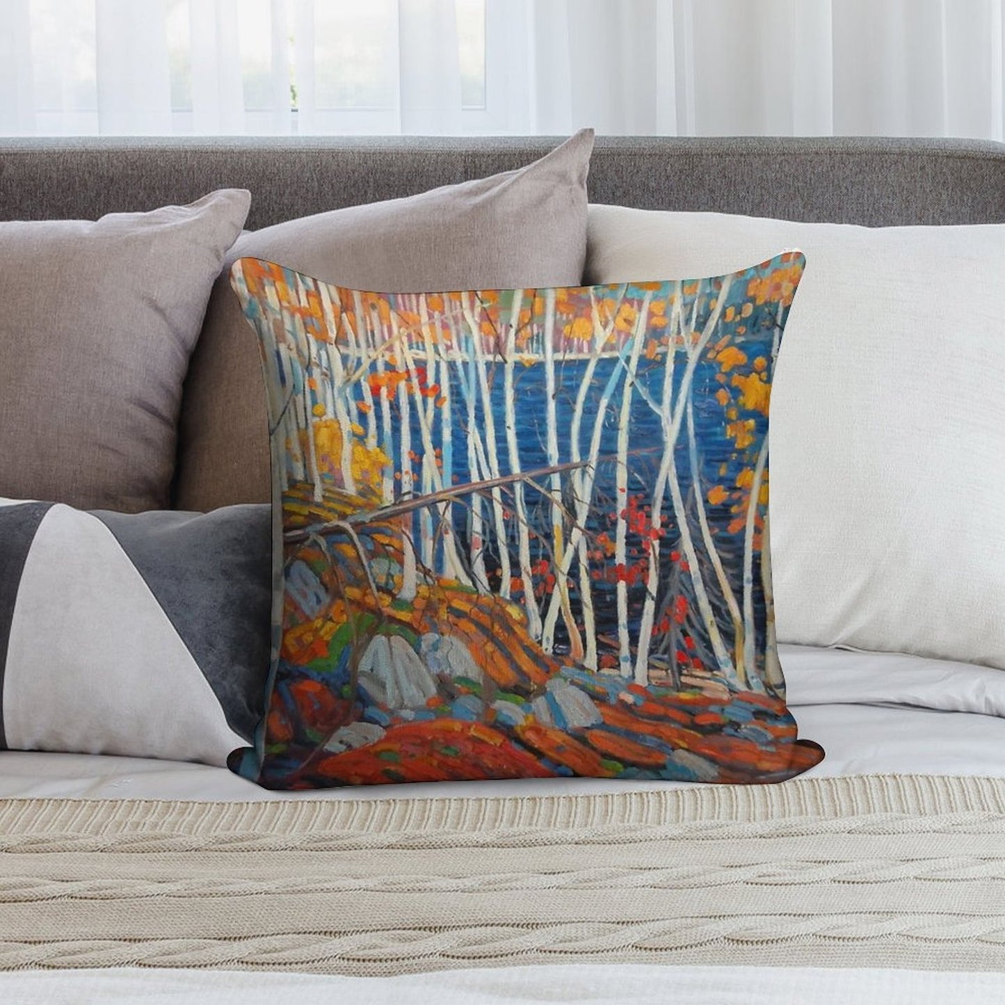 In The Northland (Group Of Seven) by Tom Thomson Canadian Landscape Soft High-Density Material Throw Pillow