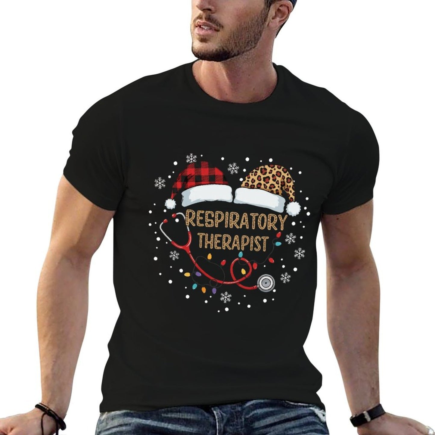 Christmas Respiratory Therapist Xmas RT Stethoscope Women  Moisture-wicking T-Shirt