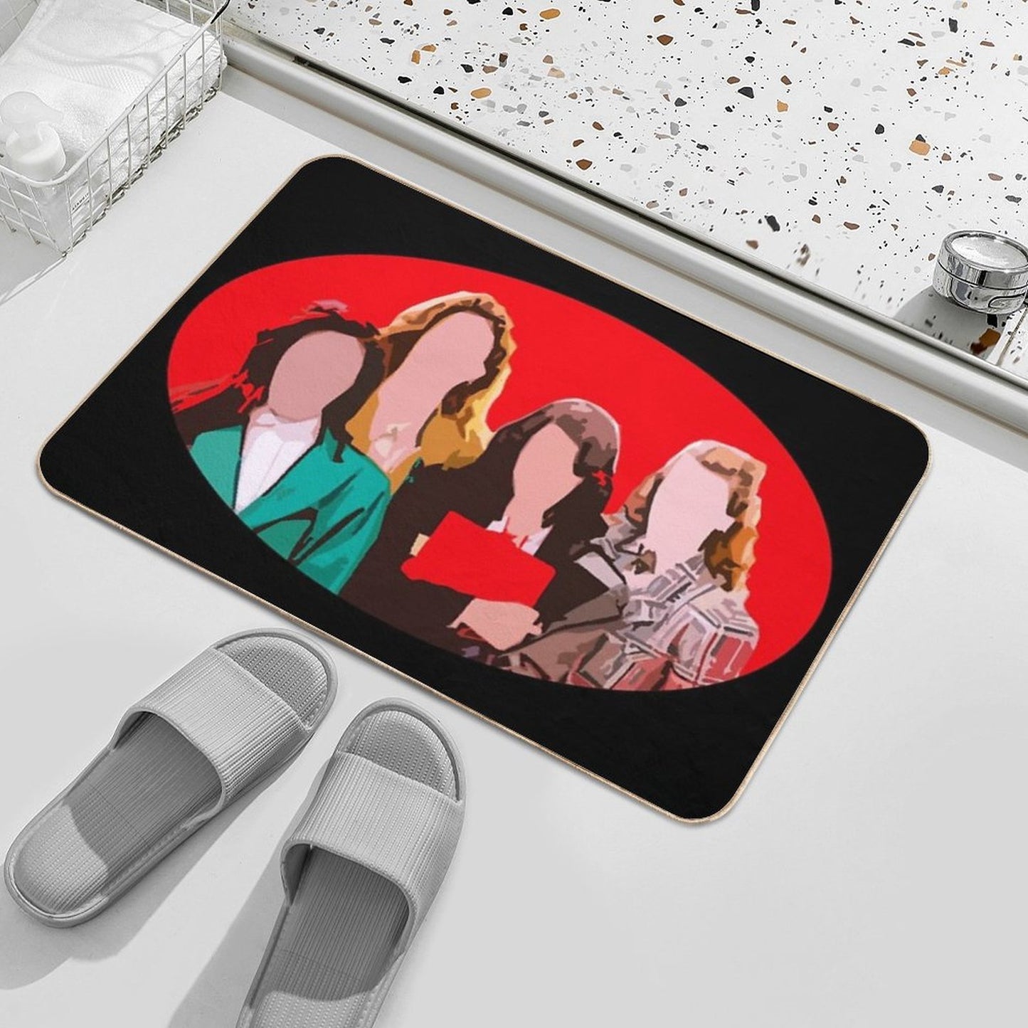 Animated Heathers Faces  Versatile Bath Mat