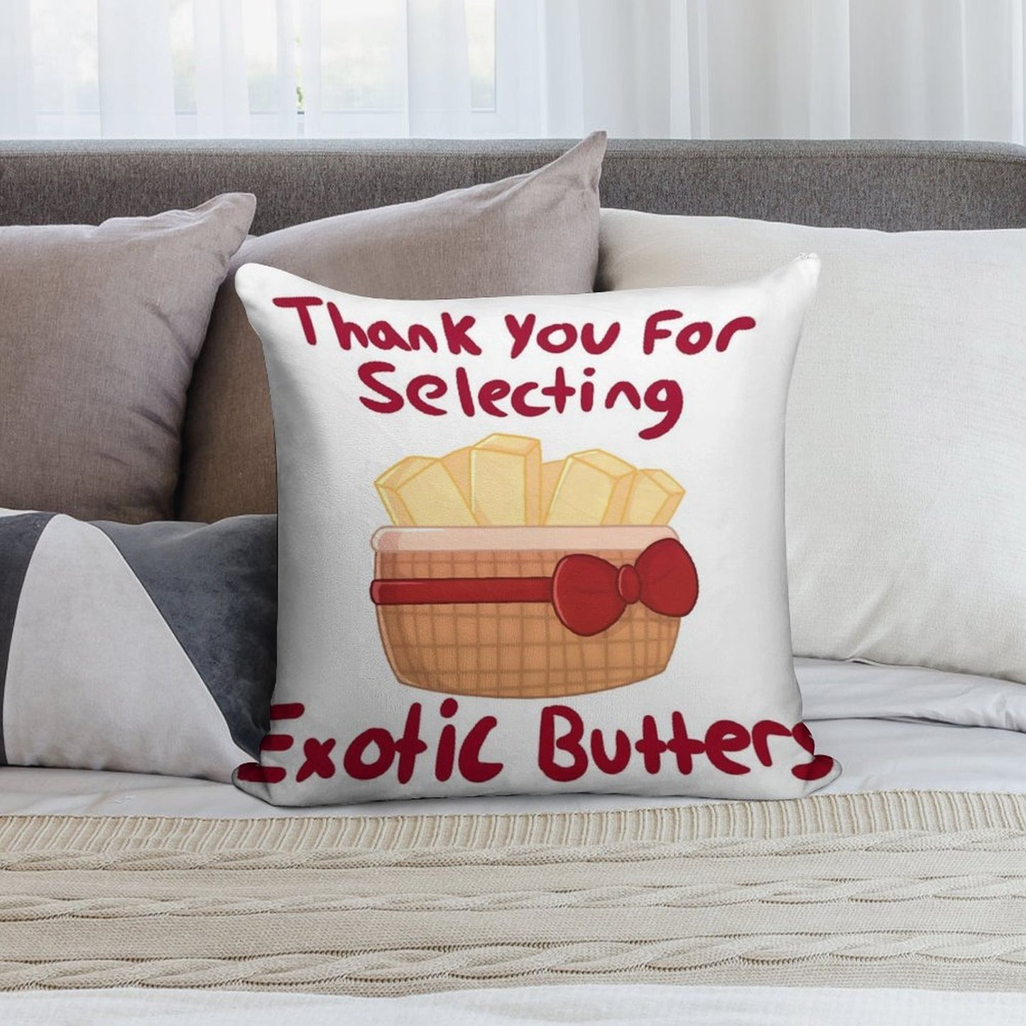 Exotic Butters Soft Washable Throw Pillow