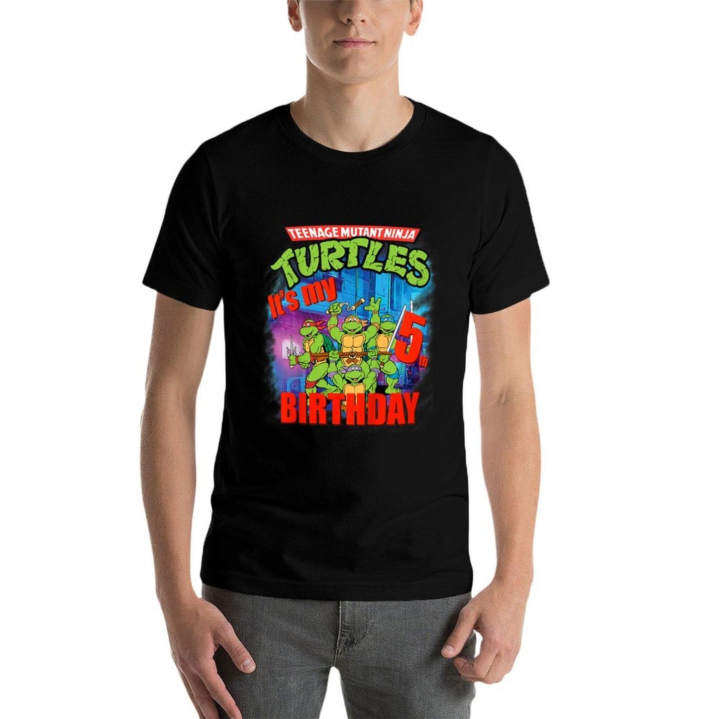 Mademark Xnage Mutant Ninja Turtles - Originalnage Mutant Ninja Turtles Fifth Birthday 5  Graphic-printed T-Shirt