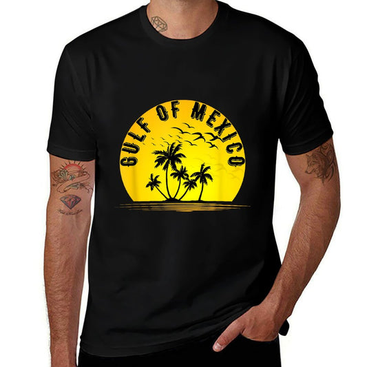 Gulf of USA America Retro Throwback Design Polyester Blend T-Shirt