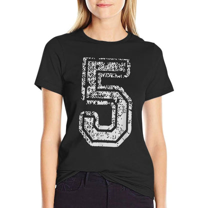 Team Jersey Uniforms Number 5 Five School Sports Birthdays  Moisture-wicking T-Shirt