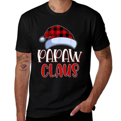 Papaw Claus Santa Family Matching Christmas Pajamas Gift  Summer-ready Fabric T-Shirt