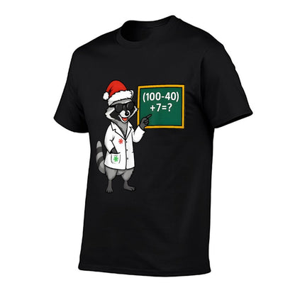 Raccoon Math Teacher 67 Days of School Tee Cute Christmas  Slim-fit Cut T-Shirt