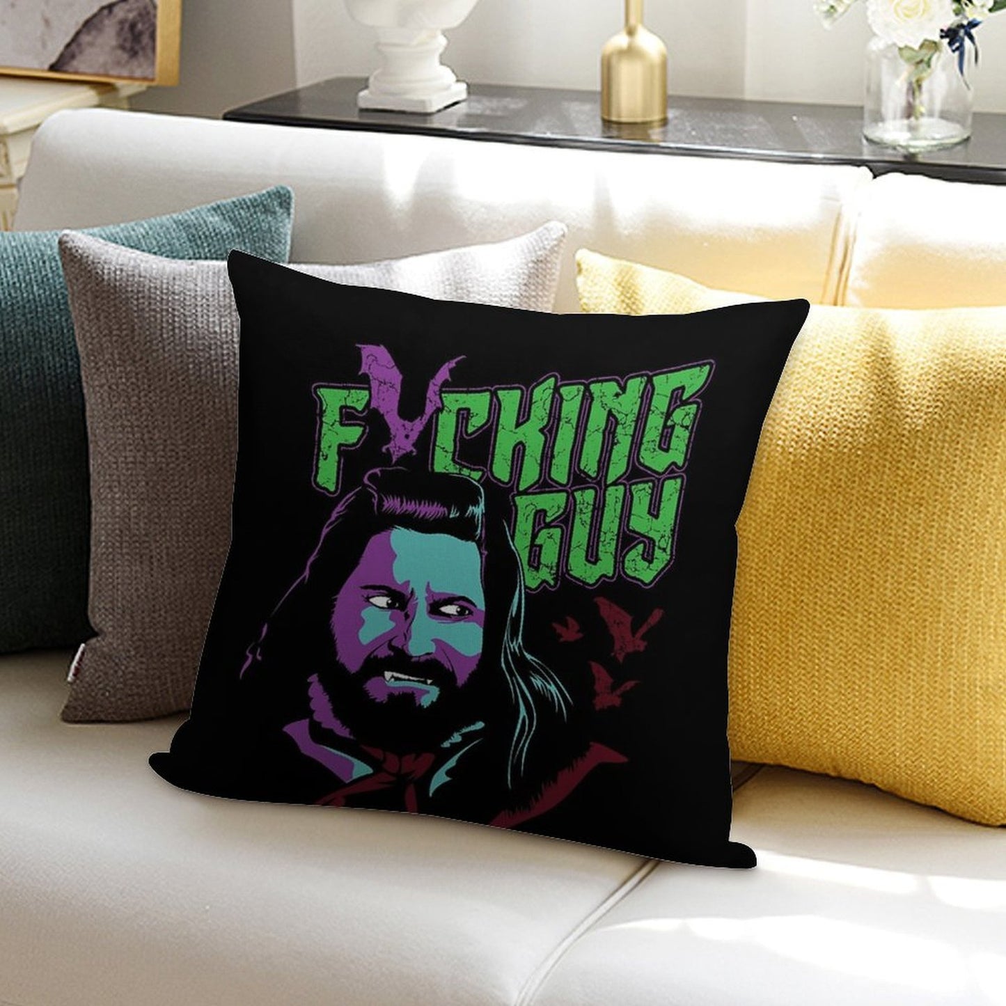Fricking Guy Soft Shrink-Resistant Throw Pillow