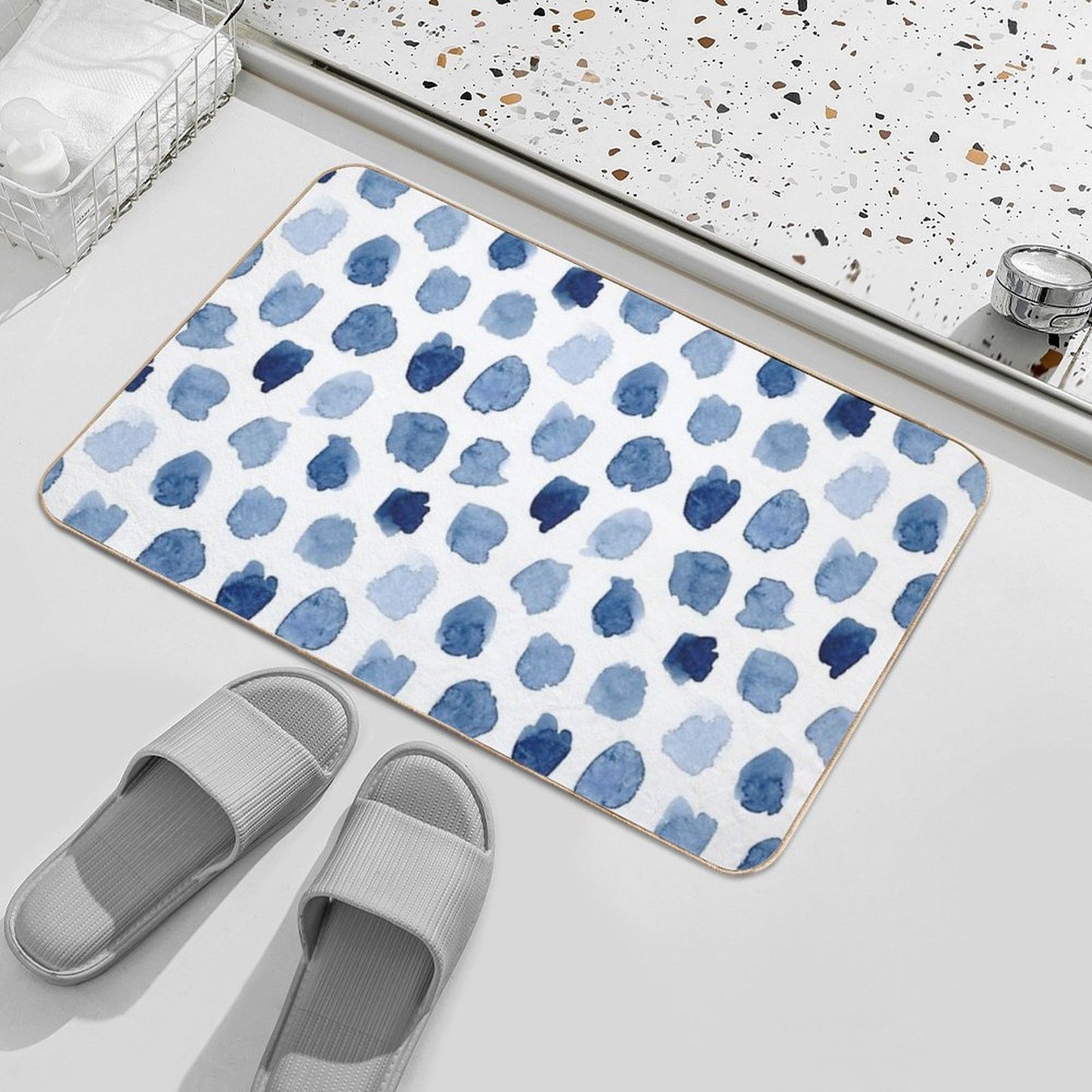 Indigo Love  Anti-Trip Bath Mat