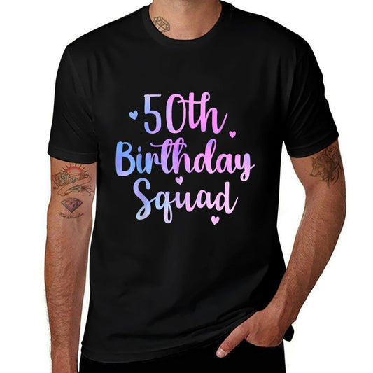 50th Birthday 50th Squad Funny 50th Birthday Group Birthday  Wrinkle-resistant T-Shirt