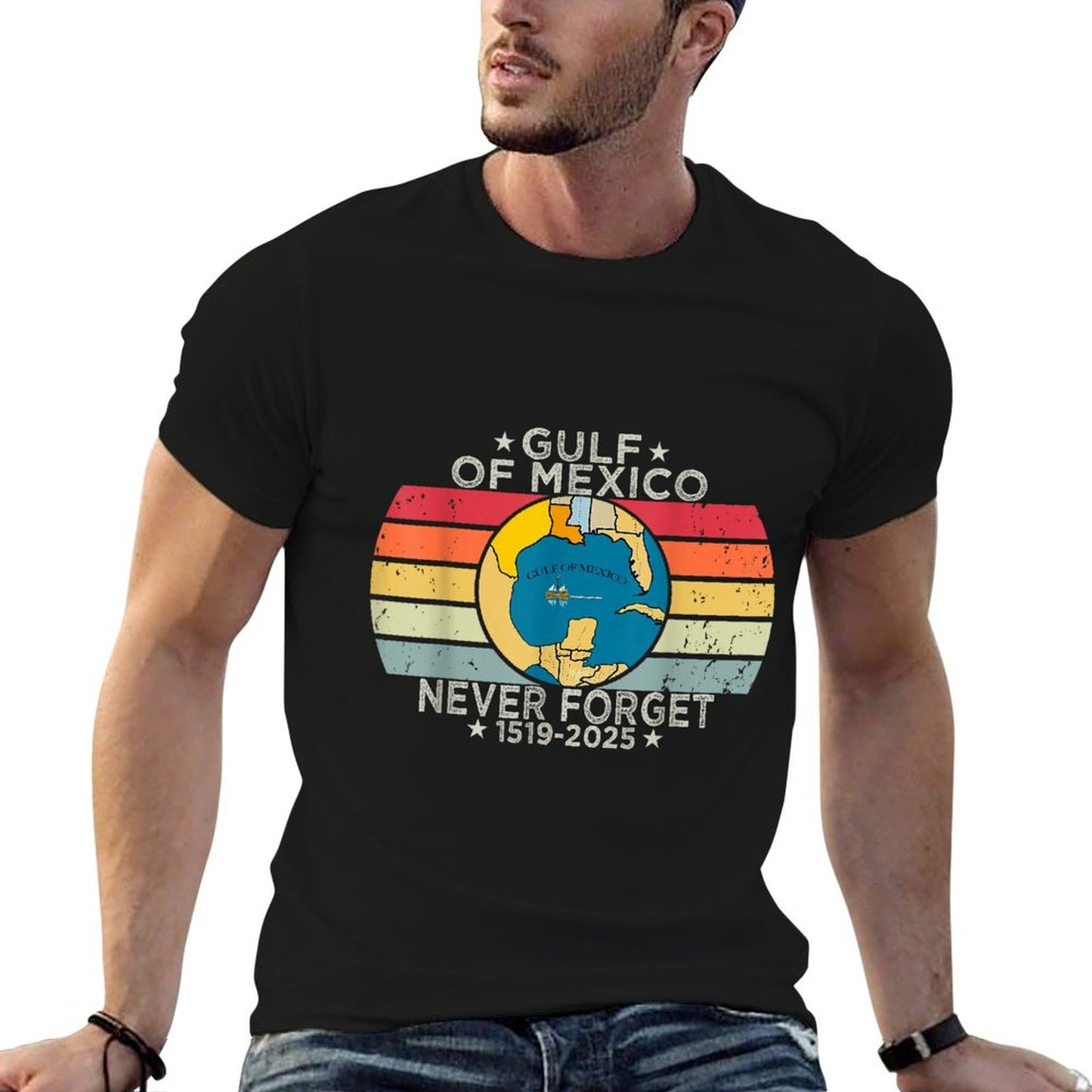 Gulf of USA America Funny Gulf of Mexico July 4th Graphic-printed T-Shirt