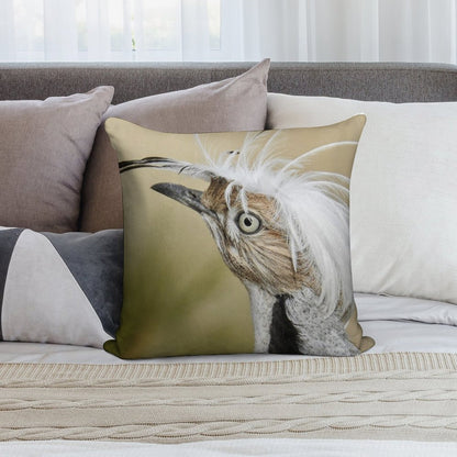 Asian Houbara Bustard Soft Shrink-Resistant Throw Pillow