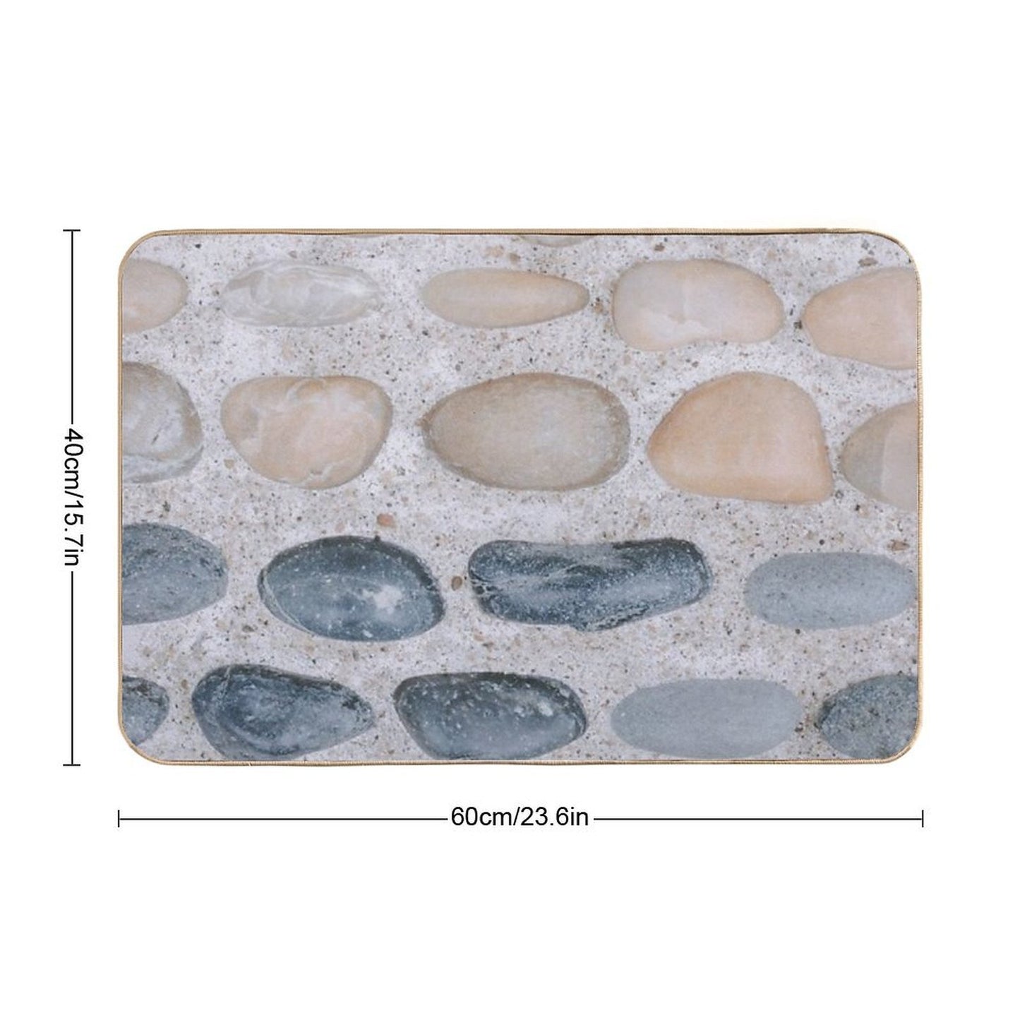 Pastel Pink And Blue Pebbles on The Sand - Colorful Stones Collection - Cool for The Summer SPA  Non-Slip Bath Mat
