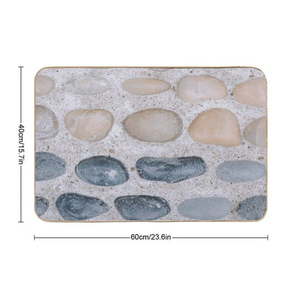 Pastel Pink And Blue Pebbles on The Sand - Colorful Stones Collection - Cool for The Summer SPA  Non-Slip Bath Mat