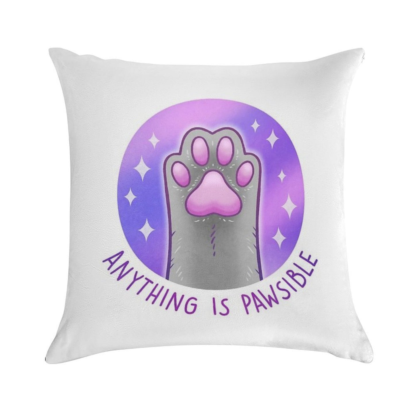 Anything Is Pawsible Soft Gift Ready Throw Pillow